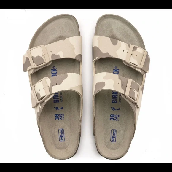 NWT Birkenstock Arizona Soft Footbed Desert Camo Birko-Flor 2-Strap - Picture 3 of 16